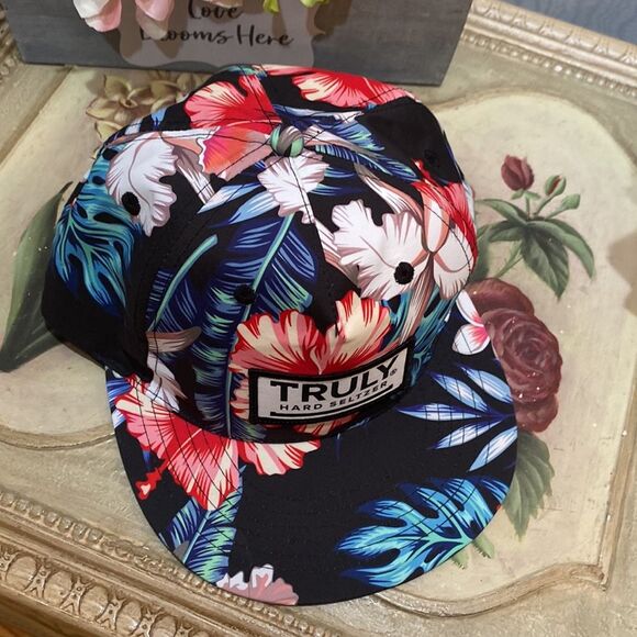 Truly Hard Seltzer Tropical Dark Floral Snap Back Ball Cap Hat Unisex Summer - Picture 9 of 9